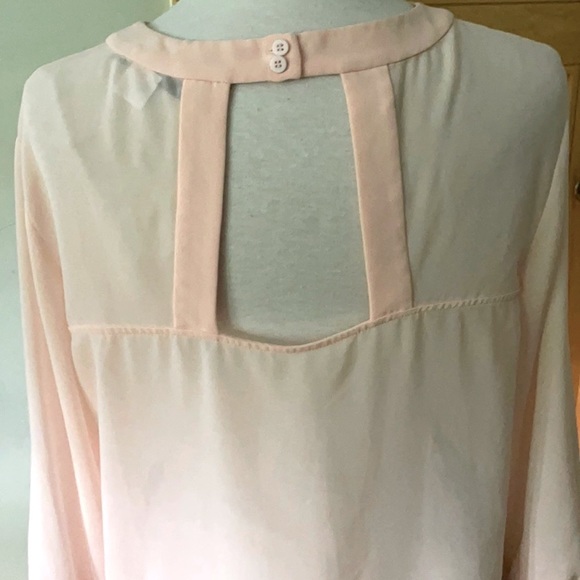🎉 HOST PICK 🎉 NWOT  French Connection Baby Pink Chiffon Blouse, Size 10 - Picture 9 of 16